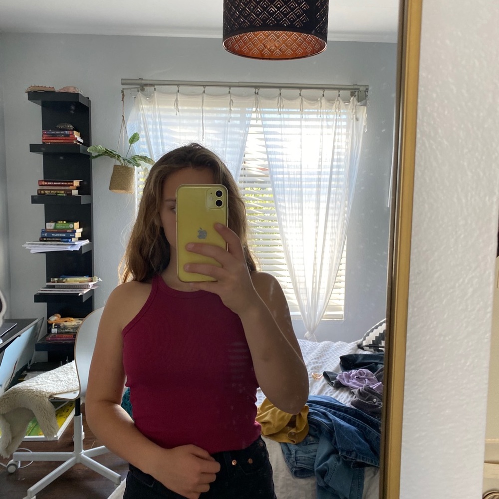 Aéropostale tight maroon halter tank
